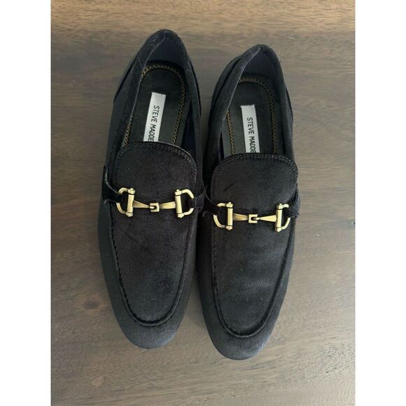 Madly Steven Steve Madden Men’s Size 10.5 Loafer Velvet Black Shoes Wedding
